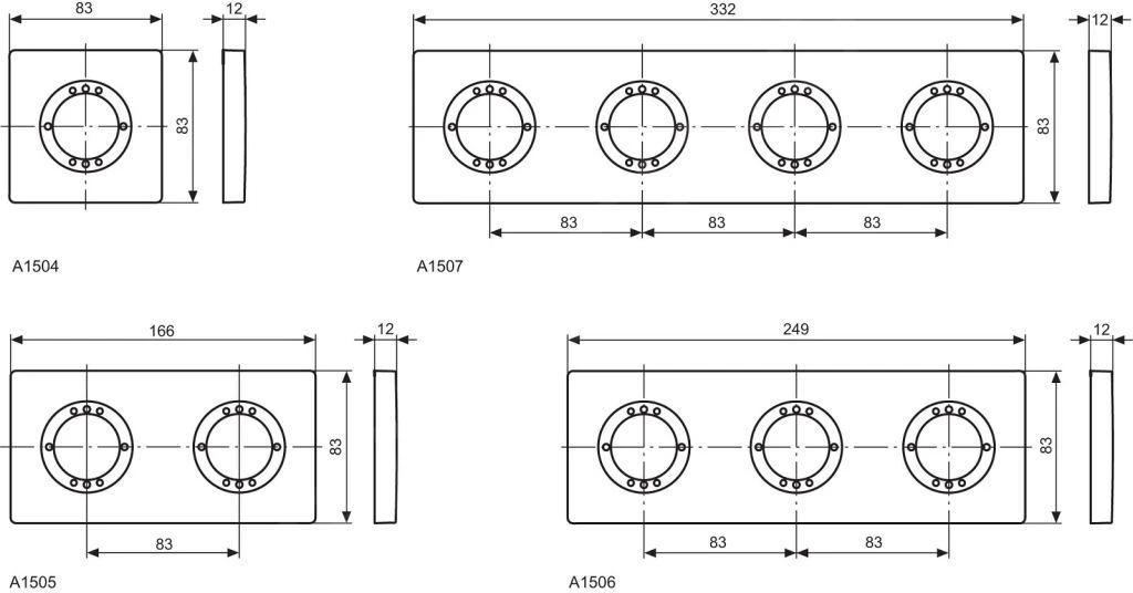 Ideal Standard Archimodule - Afdekrozet 4-gats 83 X 332 Mm, Chroom A1507AA - Afbeelding 2