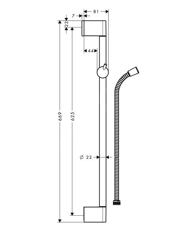 Hansgrohe Unica'Crometta - Glijstang 0,65 M Chroom 27615000 - Afbeelding 2