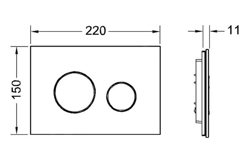 Tece TECEloop - Bedieningsplaat, Wit Glas/glazend Chroom 9240660 - Afbeelding 2