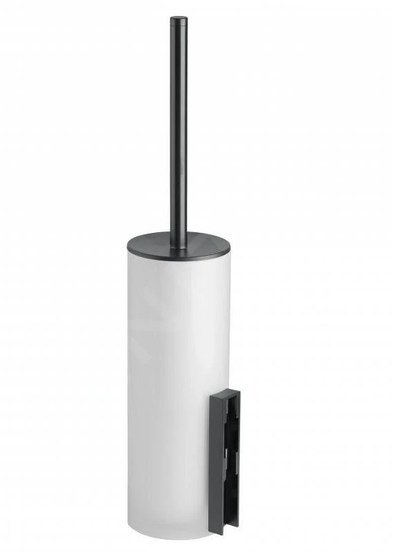 Keuco Edition 400 - WC-borstel Met Houder, Mat Glas/zwart Chroom Geborsteld 11564139000 - Afbeelding 3
