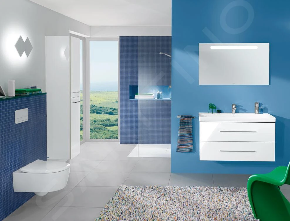 Villeroy & Boch Avento - Hoge Badkamerkast, 350x1760x372 Mm, 2 Deuren, Crystal White A89400B4 - Afbeelding 5