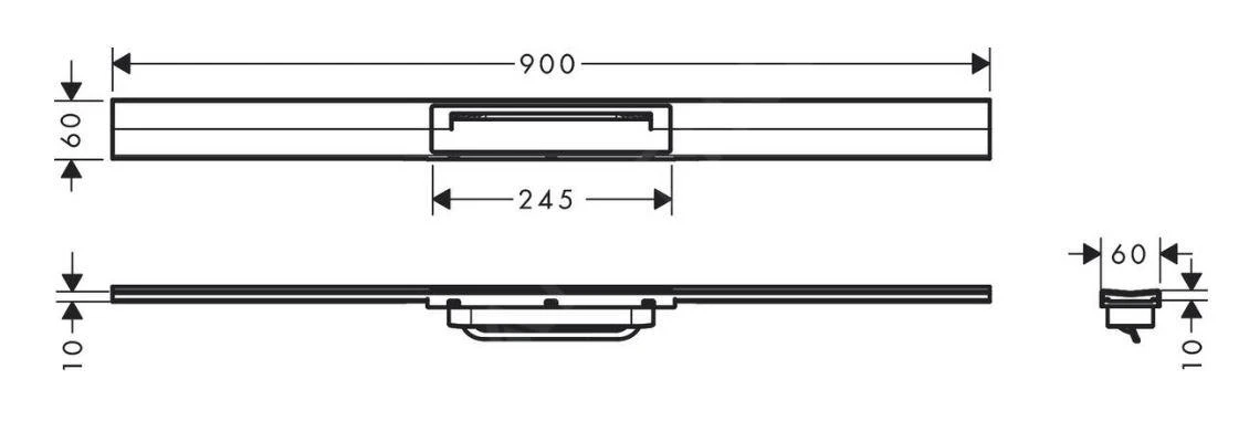 Hansgrohe RainDrain Flex - Douchegoot Met Rvs Rooster 900, Te Plaatsen In De Ruimte, Inkortbaar, Geborsteld Rvs 56045800 - Afbeelding 2