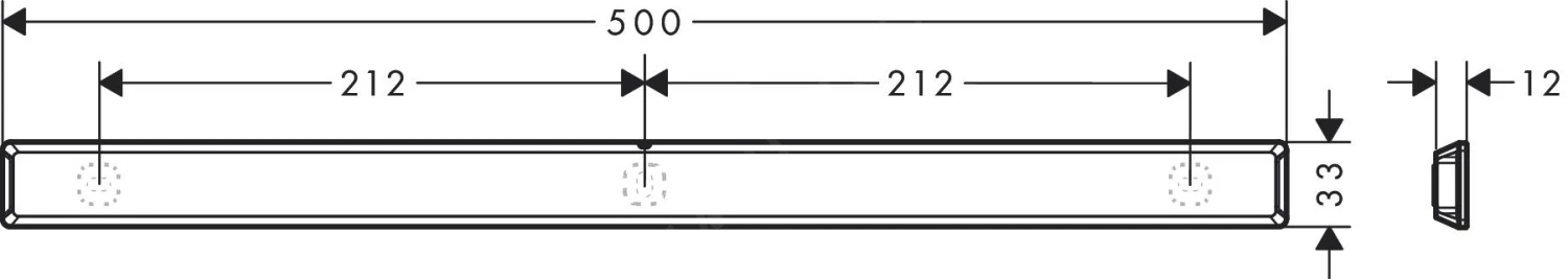Hansgrohe WallStoris - Wandstang 500 Mm, Mat Zwart 27902670 - Afbeelding 2