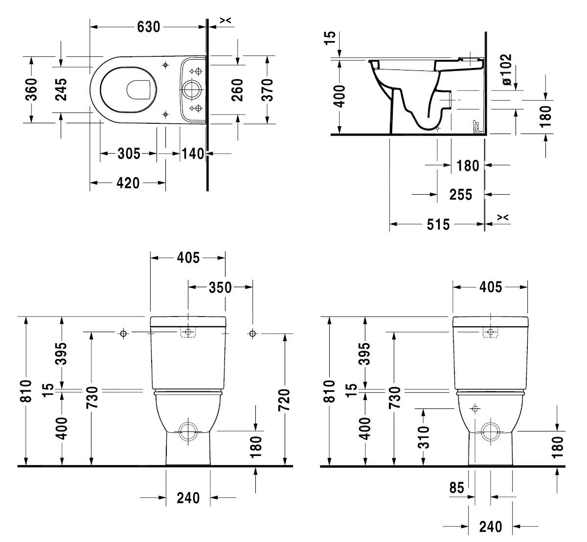 Duravit Darling New - Staande Toiletpot, Vario Afvoer, Met HygieneGlaze, Alpine Wit 2138092000 - Afbeelding 2
