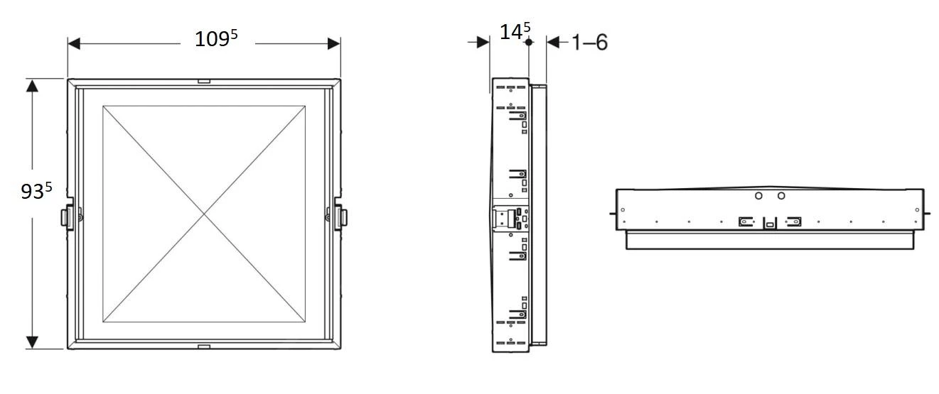 Geberit ONE - Ruwbouwbox 1095x935x145 Mm, Voor Geberit ONE Inbouwspiegelkast Met Hoogte 900 Mm 111.944.00.1 - Afbeelding 2