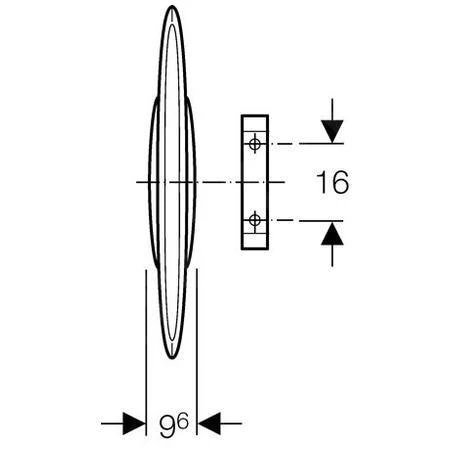 Geberit Toebehoren - Urinoir Scheidingswand, Kunststof, Basic, Wit 115.201.11.1 - Afbeelding 3