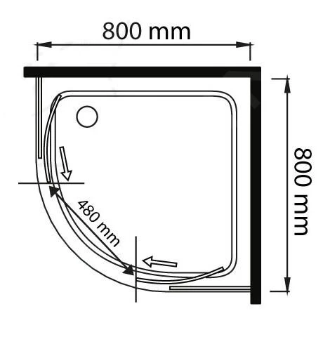 Lansanit LitEX Monte - Douchecabine 4 Delig 800x800 Mm, Glanzend Aluminium/helder Glas QF88-190-C - Afbeelding 2