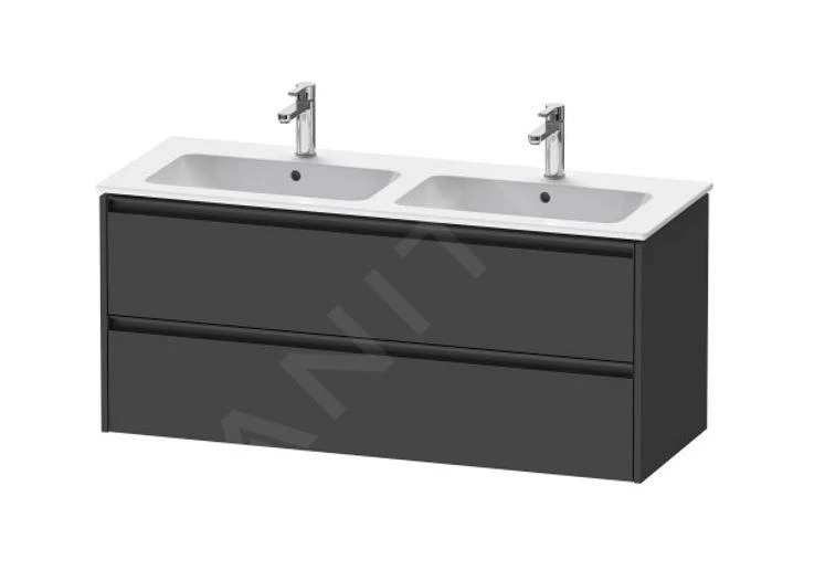 Duravit Ketho.2 - Wastafelkast 550x1280x480 Mm, 2 Laden, Grafiet Mat K25266049490000