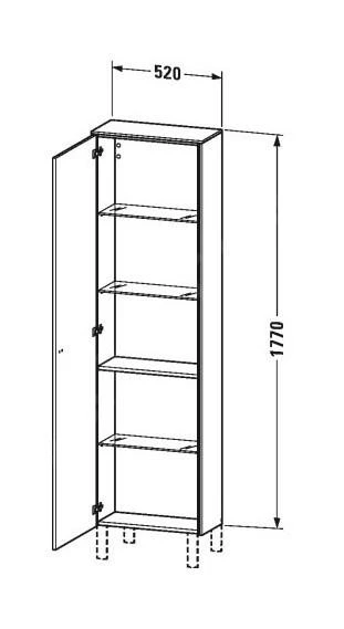 Duravit Brioso - Hoge Kast 1770x520x240 Mm, Rechts, Glanzend Wit BR1321R2222 - Afbeelding 2