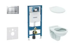 Geberit Duofix - Set Voorwandinstallatie, Closet Alpha Met WC-zitting, SIGMA30 Bedieningsknop, Mat Chroom/chroom 111.300.00.5 NR7