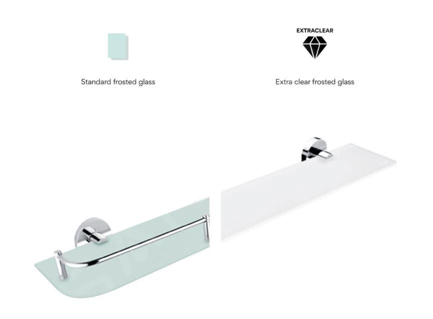 Kielle Reserve Onderdelen - Glasplaat Voor Badkamerplank, Mat Glas 90403060 - Afbeelding 2