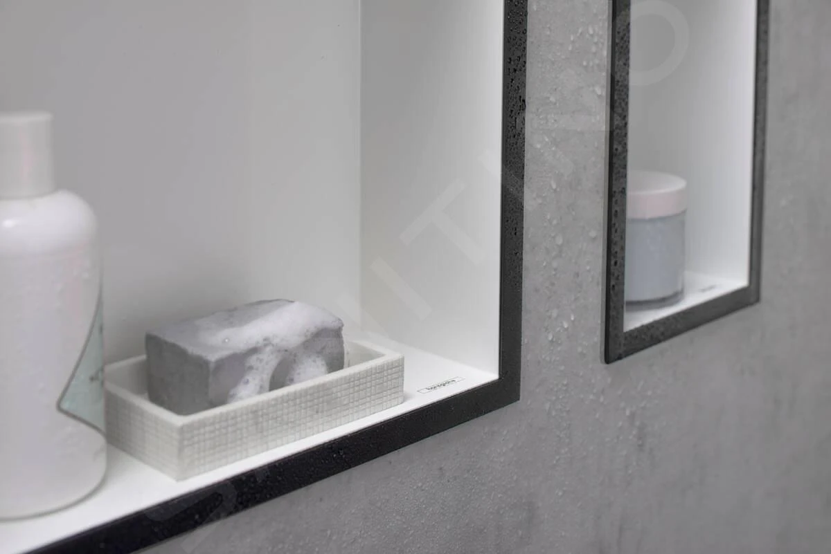 Hansgrohe XtraStoris Individual - Inbouwnis Met Designlijst, 300x300x100 Mm, Geborsteld Rvs/mat Zwart 56097670 - Afbeelding 3