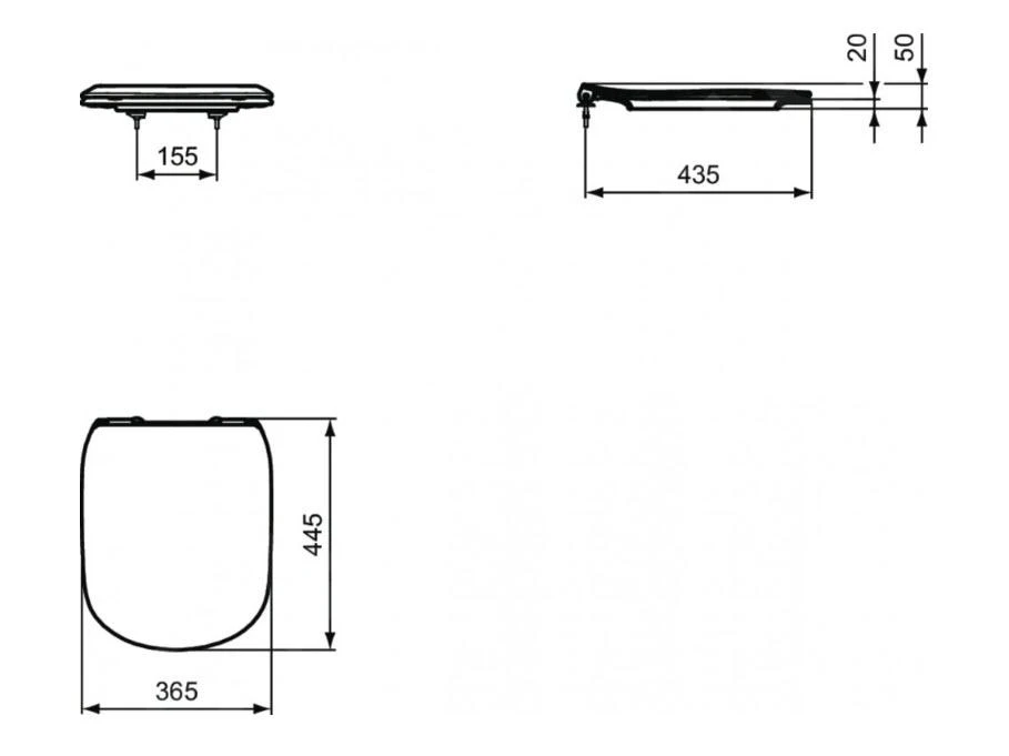 Ideal Standard Tesi - Wc Bril Ultradun, Softclose, Wit T352701 - Afbeelding 2