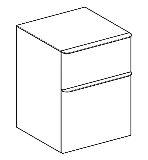 Geberit Smyle Square - Zijkast, 2 Laden, Hickorynoot 500.357.JR.1 - Afbeelding 3