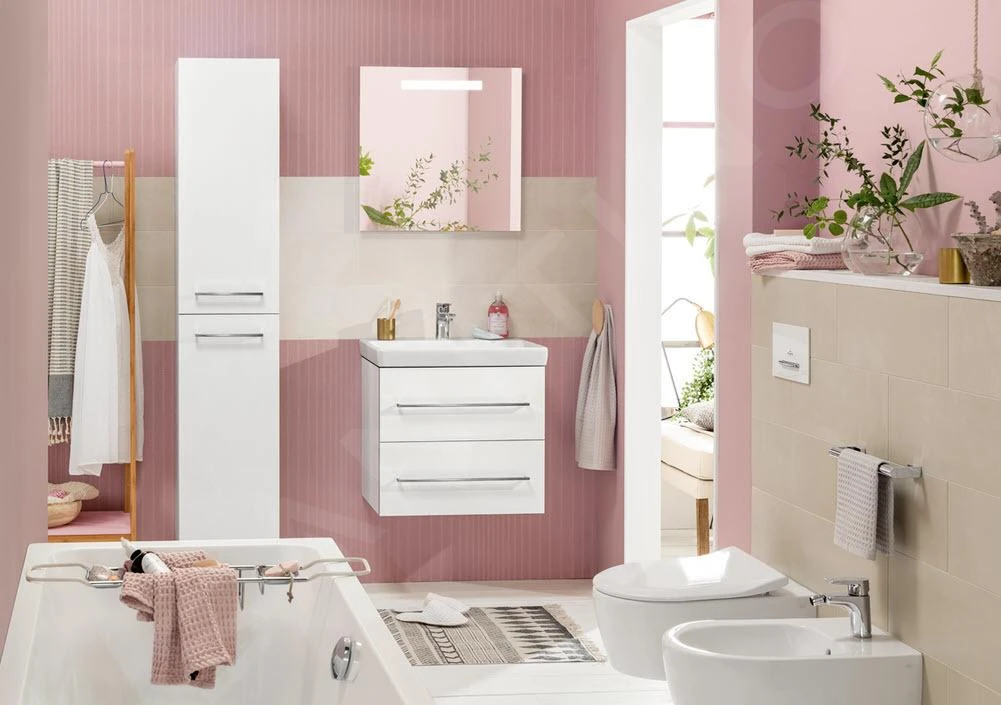 Villeroy & Boch Avento - Hoge Badkamerkast, 350x1760x372 Mm, 2 Deuren, Crystal White A89400B4 - Afbeelding 4