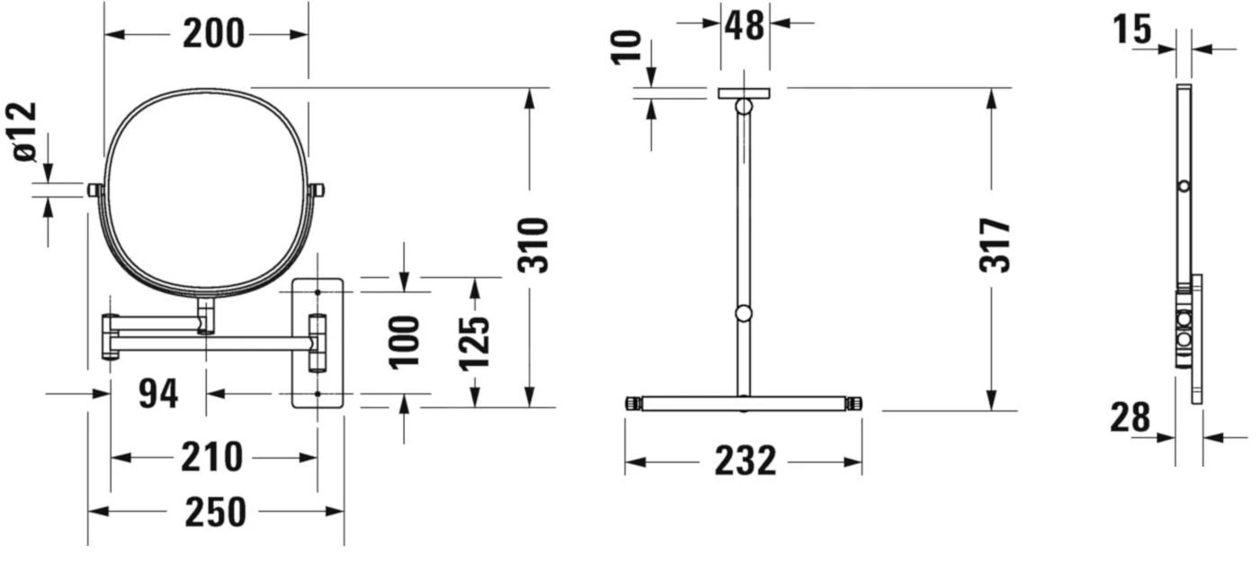 Duravit D-Code - Cosmeticaspiegel, Chroom 0099121000 - Afbeelding 2