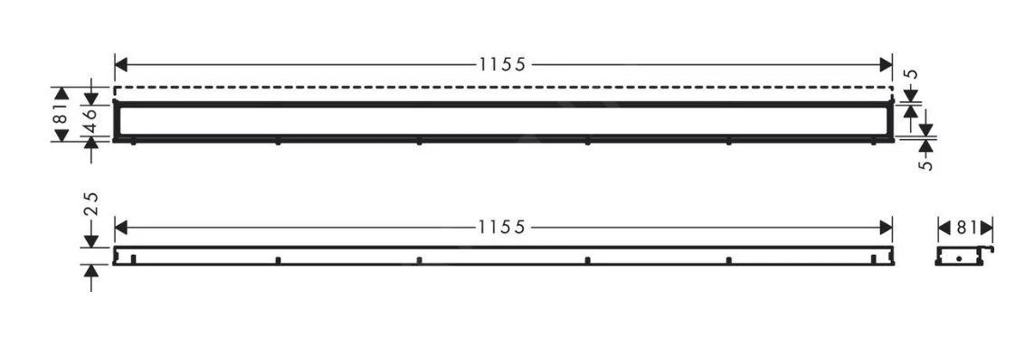Hansgrohe RainDrain Match - Douchegoot Met Rvs Rooster 1200, In Hoogte Verstelbaar Frame, Mat Wit 56042700 - Afbeelding 2