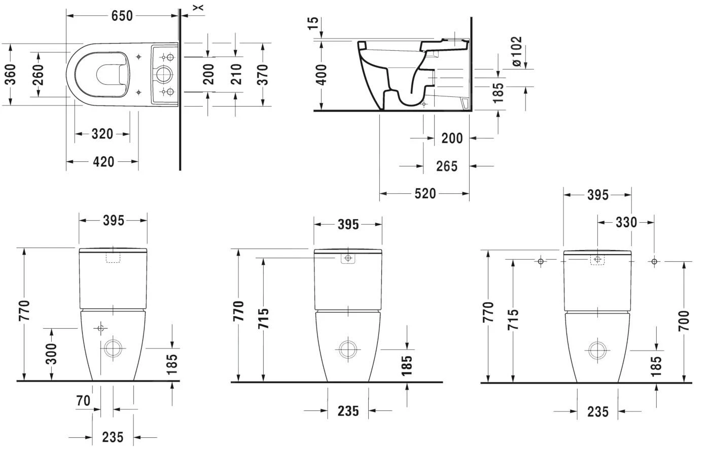 Duravit ME By Starck - Staande Toiletpot, Met HygieneGlaze, Alpine Wit 2170092000 - Afbeelding 2
