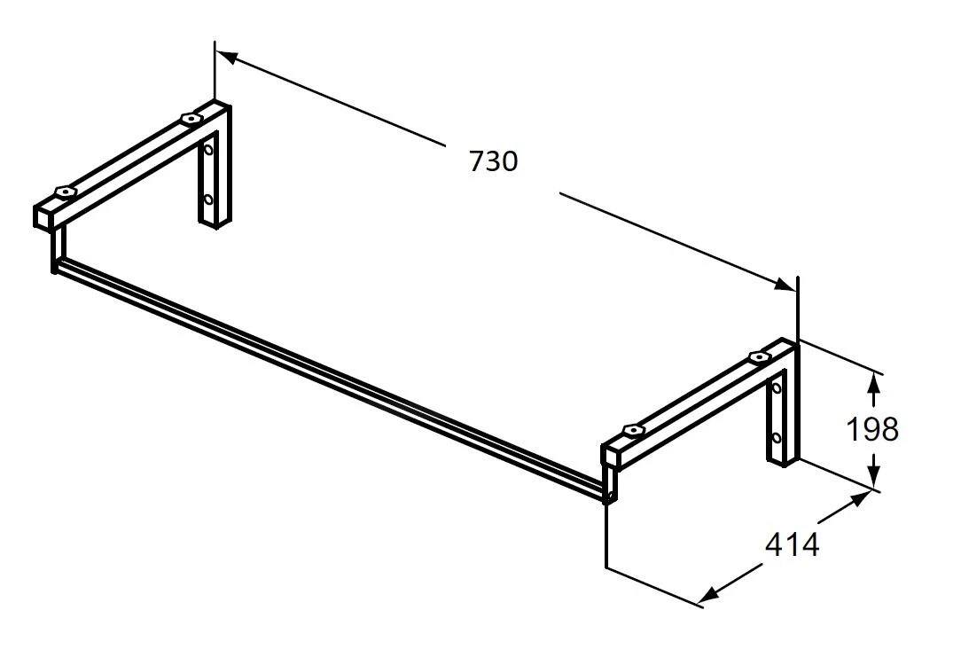 Ideal Standard Softmood - Meubelconsole 730 X 200 X 415 Mm, Chroom T783867 - Afbeelding 2