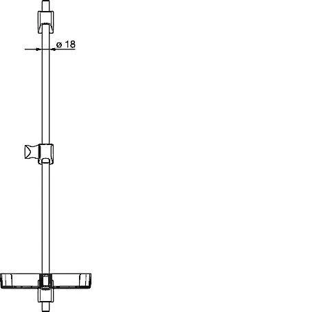 Hansa Basicjet - Douchestang 720 Mm, Chroom 44710300 - Afbeelding 3