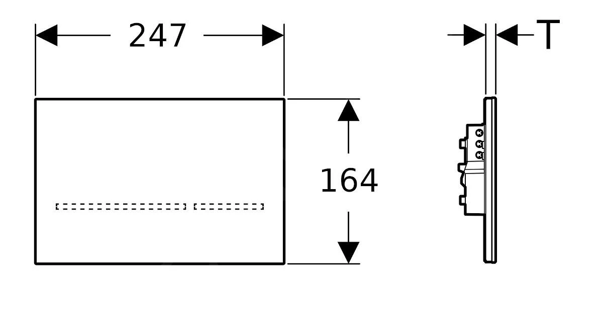 Geberit Sigma80 - Bedieningsplaat, Touch Free, Dual Flush Spoeling, Netvoeding, Spiegelglas 116.092.SM.1 - Afbeelding 2