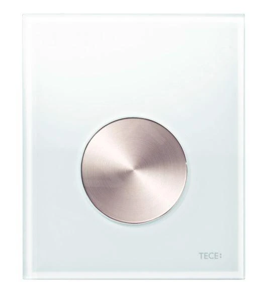 Tece TECEloop - Urinoir Bedieningsplaat, Beschermlaag Tegen Vingerafdrukken, Wit Glas/geborsteld Roestvrij Staal 9242661