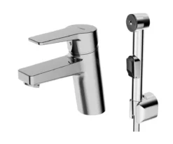 Hansa Twist - Wastafelkraan Met Bidetdouche, Chroom 09302203