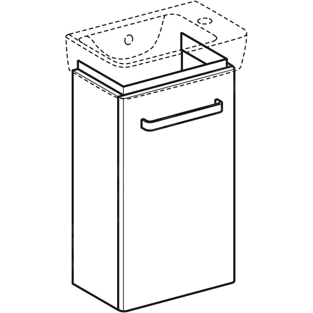 Geberit Selnova Compact - Wastafelkast, 348x252x604 Mm, 1 Deur, Glanzend Wit/mat Wit 501.488.00.1 - Afbeelding 3