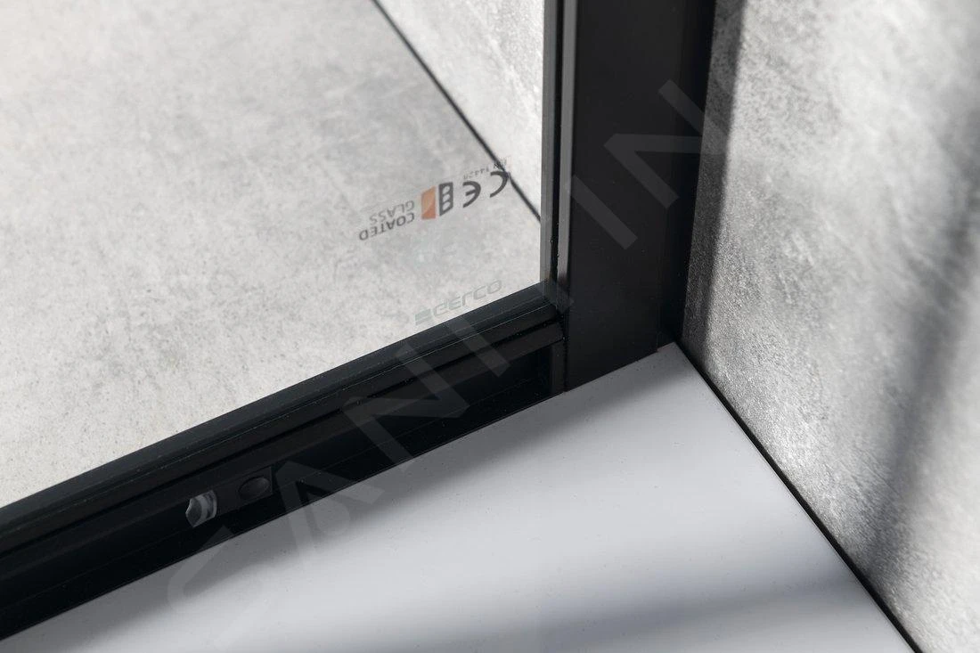 Gelco Sigma - Douchehoek 120x90 Cm, R550, Mat Zwart/helder Glas GS1290B - Afbeelding 6