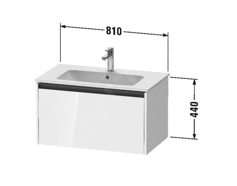 Duravit Ketho.2 - Wastafelkast 440x810x480 Mm, 1 Lade, Mat Wit K25063018180000 - Afbeelding 2