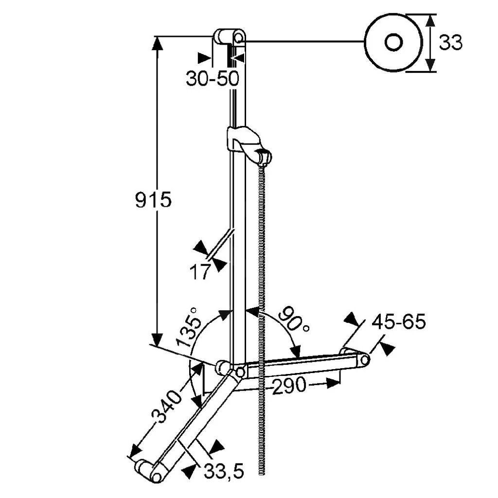 Kludi Sirena Care - Barrièrevrije Douchestang, Chroom 6150205-00 - Afbeelding 2