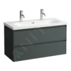 Laufen Lani - Wastafelonderkast, 98x45x52 Cm, 2 Laden, Grijs H4035621122661