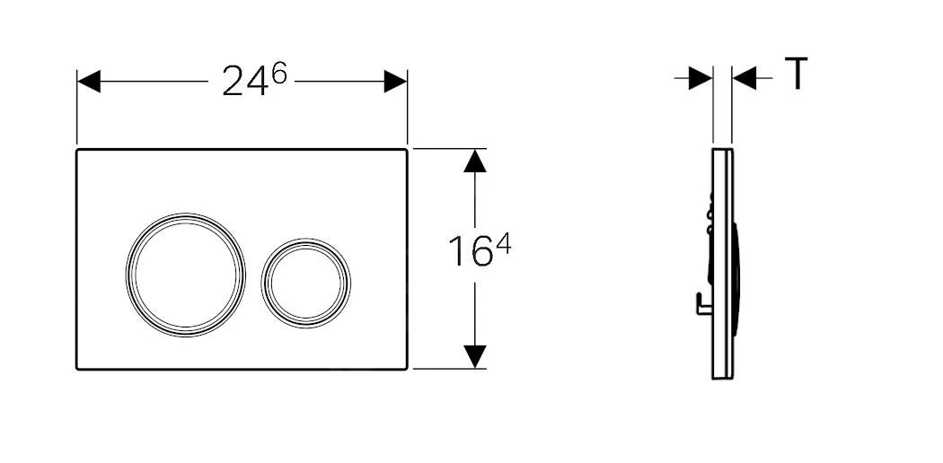 Geberit Sigma21 - Bedieningsplaat, Dual Flush Spoeling, Mustang Leisteen/mesing 115.652.JM.1 - Afbeelding 2
