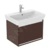 Ideal Standard Connect Air - Wastafelonderkast Cube 600 Mm, 530x409x400 Mm, Bruin Mat/wit Mat E0846VY