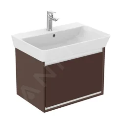 Ideal Standard Connect Air - Wastafelonderkast Cube 600 Mm, 530x409x400 Mm, Bruin Mat/wit Mat E0846VY