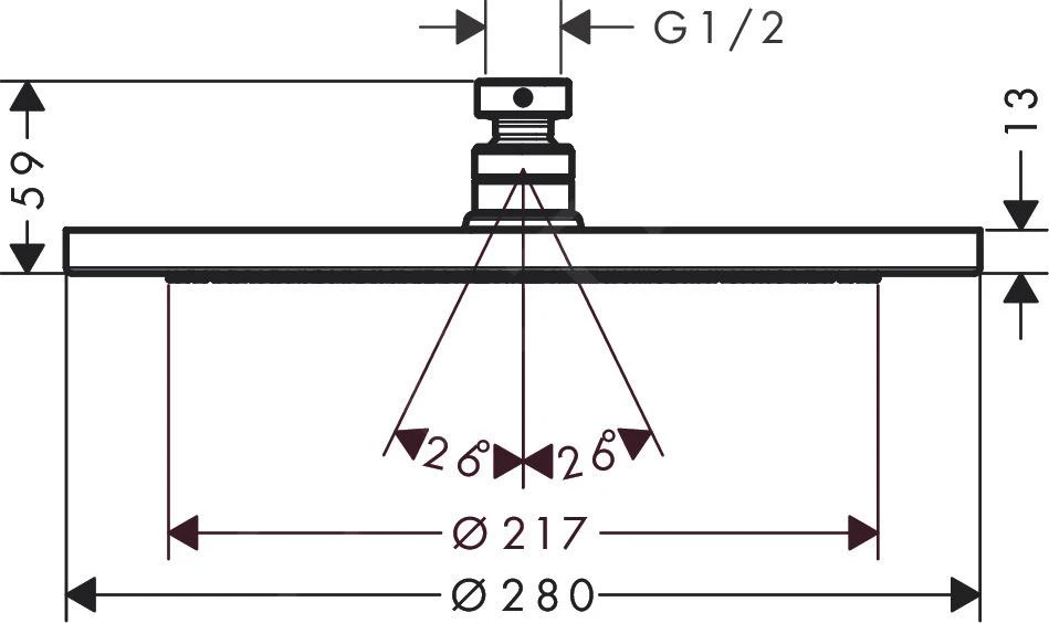 Hansgrohe Croma - Hoofddouche 280, Mat Wit 26221700 - Afbeelding 2