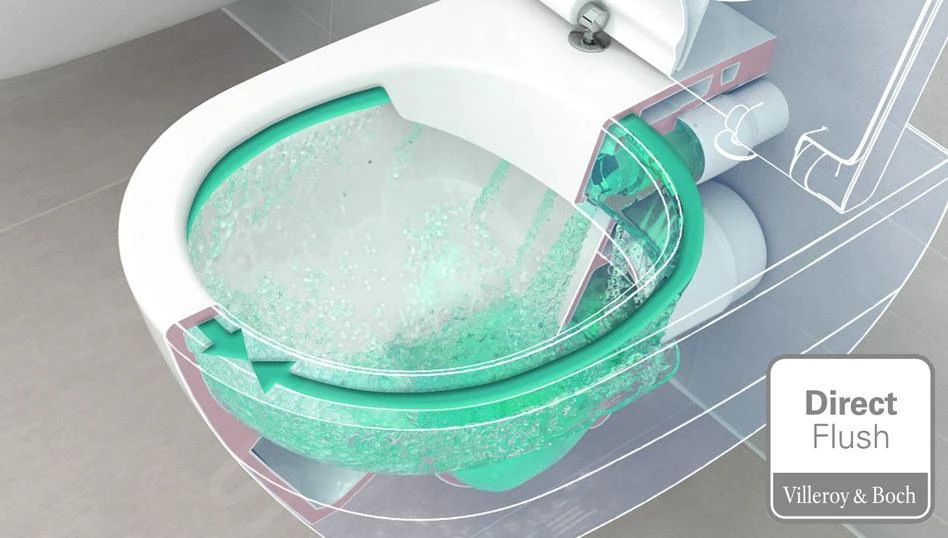 Geberit Duofix - Toiletset Met Sigma01 Bedieningsplaat, Mat Chroom + Villeroy Boch Hangend Toilet En Wc Bril, SoftClose, DirectFlush, CeramicPlus 111.355.00.5 NI3 - Afbeelding 8