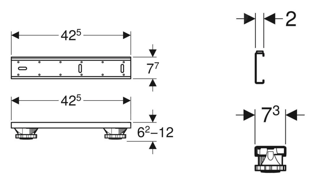 Geberit Toebehoren - Steunpoten Voor Douchebakken, 5 St 550.950.00.1 - Afbeelding 2