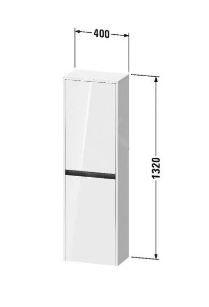 Duravit Ketho.2 - Kast 1320x400x240 Mm, 2 Deuren, Scharnieren Rechts, Mat Wit K21319R18180000 - Afbeelding 2