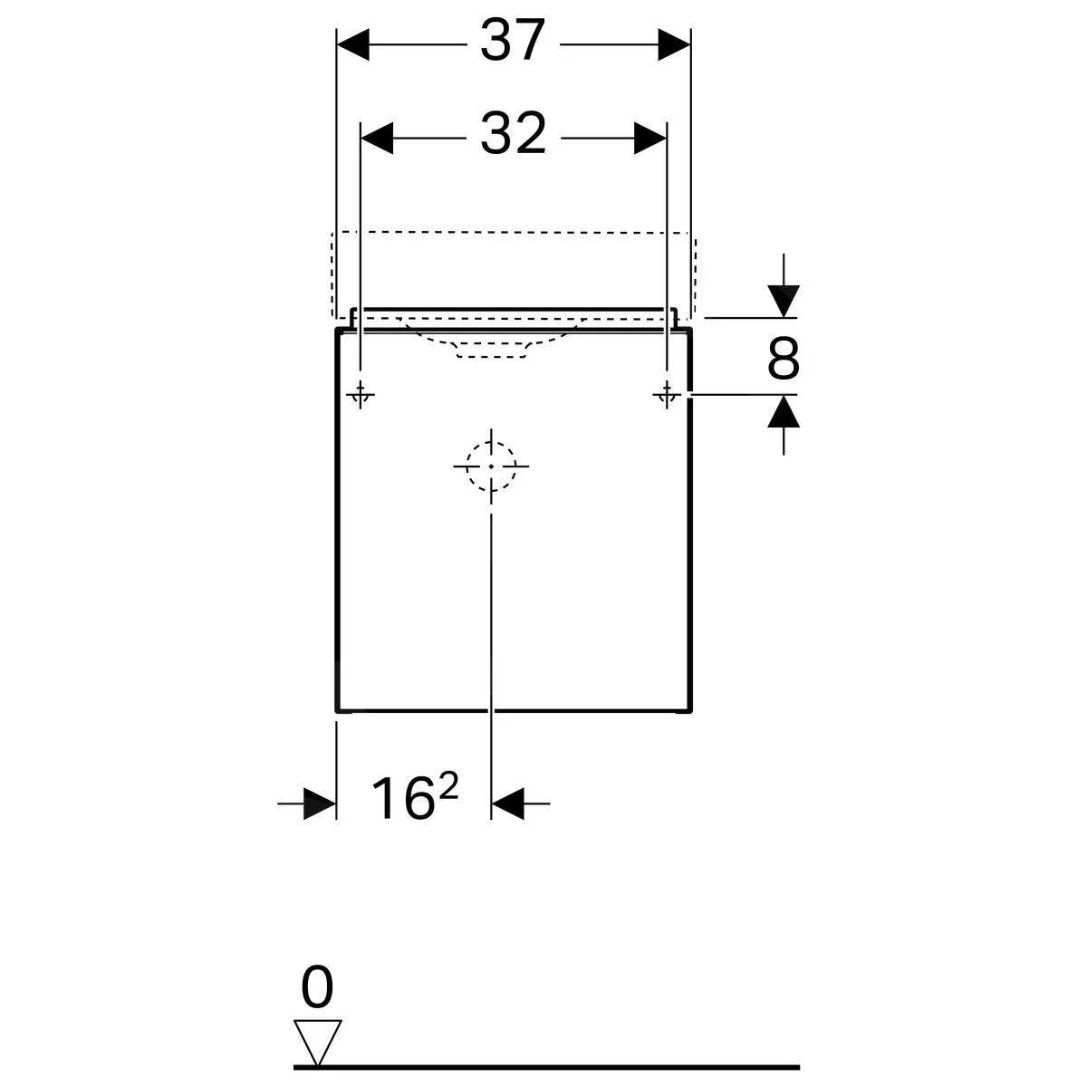Geberit ICon - Fontein Onderkast, 370x412x261 Mm, Glanzend Wit 840037000 - Afbeelding 2
