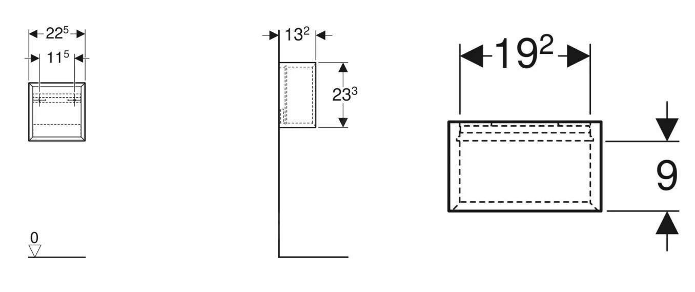 Geberit ICon - Kast 225x233x132 Mm, Open, Glanzend Wit 502.321.01.1 - Afbeelding 2