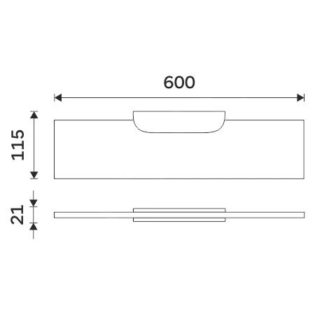 Nimco Nikau - Plank, Lengte 600 Mm, Mat Glas/chroom NK 30091B-60-26 - Afbeelding 2