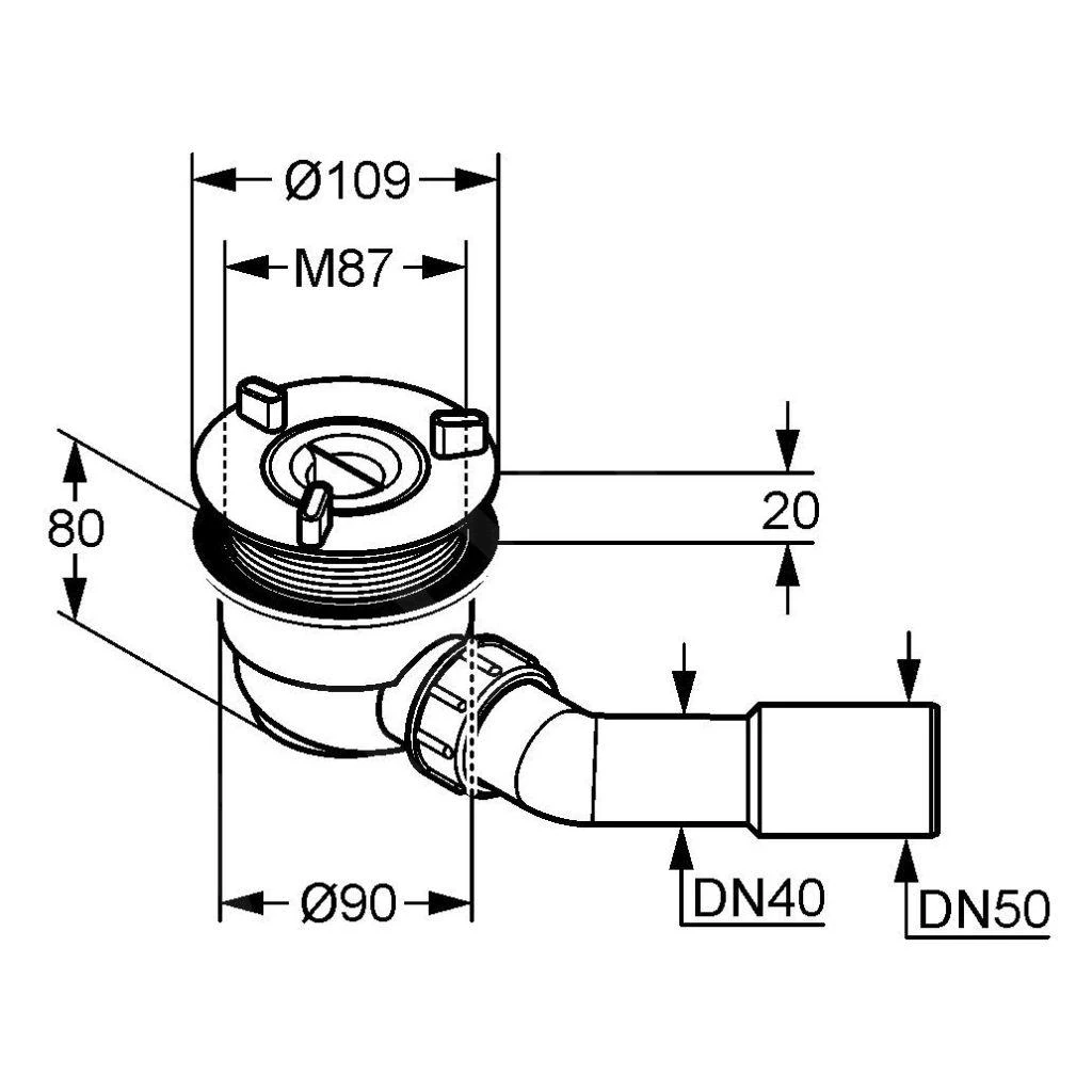 Kludi Tasso - Sifon Voor Douchebakken, Wit 2109100-00 - Afbeelding 2