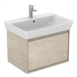 Ideal Standard Connect Air - Wastafelonderkast Cube 650 Mm, 580x409x400 Mm, Decor Licht Hout/lichtbruin Mat E0847UK