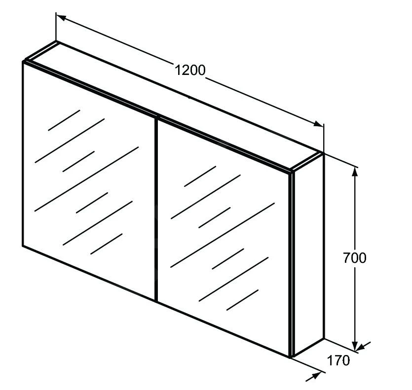 Ideal Standard Mirror&Light - Spiegelkast 1200x700 Mm, Aluminium T3593AL - Afbeelding 2