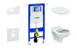 Geberit Duofix - Set Voorwandinstallatie, Closet Alpha Met WC-zitting, Bedieningspaneel Sigma30, Wit/chroom 111.355.00.5 ND5
