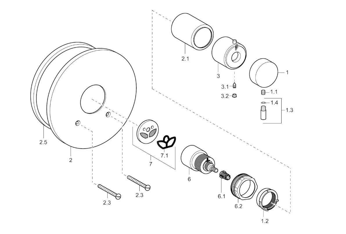 Hansa Vario - Inbouwdeel Voor Thermostatische Kraan 08220100 - Afbeelding 2
