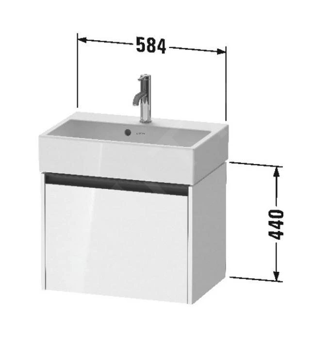 Duravit Ketho.2 - Wastafelkast 440x584x390 Mm, 1 Lade, Mat Wit K25073018180000 - Afbeelding 2