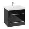 Villeroy & Boch Avento - Wastafelkast, 580x514x452 Mm, 2 Laden, Crystal Black A88900B3