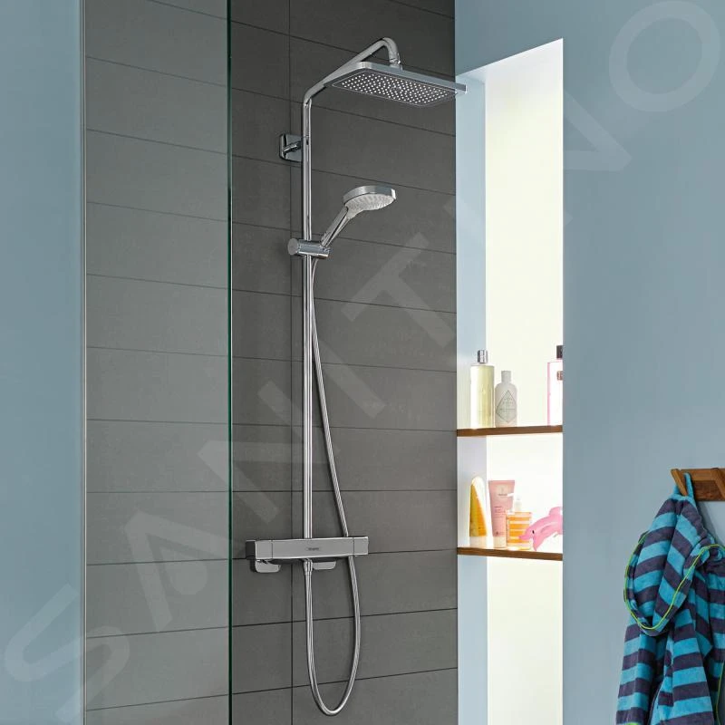 Hansgrohe Croma - Showerpipe Douchset Met Thermostaat, 1jet, Chroom 27630000 - Afbeelding 7